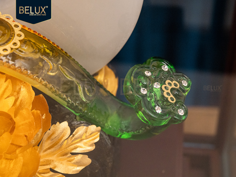 Vương Trượng Như Ý Ngọc Bích dát vàng 24k&nbsp;28x17x36 cm